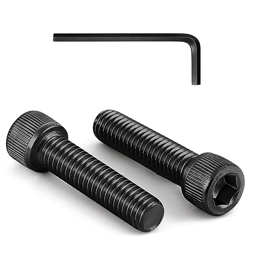 ORTAVA 20 Stück M8 x 16 Schrauben, Zylinderschrauben, Zylinderkopfschrauben DIN 912 / ISO 4762, Innensechskant, Schwarzes Oxid, Vollgewinde Legierter Stahl mit Innensechskantschlussel - Cheap-Us