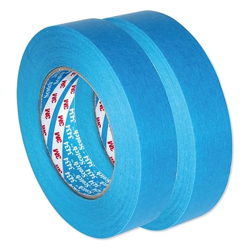 3M Scotch Blaues Band Wasserdicht, Automotive Kreppband 3434 110°C 24 mm x 50m x 2 Rollen - Cheap-Us