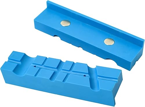 WANGCL 2 Stück 10,2 cm magnetische Schraubstockbackenabdeckungen, Multi-Rillen-Design, langlebige TPU-Gummi-Abdeckungen, Universal-Schraubstock, weiche Backen - Cheap-Us