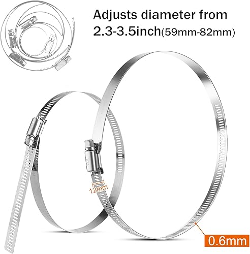 MIAHART Schlauchschellen Edelstahl 59-82mm | 6 Stücke Verstellbare Edelstahl Rohrschelle für Pool, Waschmaschine und Garten - Cheap-Us