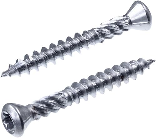 SECCARO Terrassenschraube Zierkopf 3,2 x 30 mm, Edelstahl A2, Holzschraube mit Cut-Spitze und Schneidkerbe, TX/Innensechsrund, 200 Stück - Cheap-Us