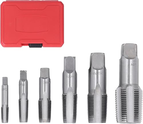 Rohrgewindebohrer Set, Gewinde-Sanitär-NPT-Gewindebohrer-Set, 6-teiliges NPT-Rohr-Gewindebohrer-Set, Kohlenstoffstahl 1 Zoll, 3/4 Zoll, 1/2 Zoll, 3/8 Zoll, 1/4 Zoll, 1/8 Zoll - Cheap-Us