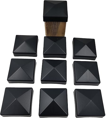 10 Stück Zaun Pfostenkappe 90 mm Pyramide Abdeckkappe anthrazit für Pfosten 9 x 9 cm (UV stabilisiert/Made in Germany) - Cheap-Us