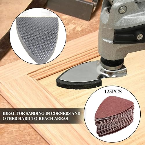 200 Stück 80 mm Dreieck-Schleifpads, Haken und Schlaufe, Körnung 40/60/80/100/120/180/240, für Holz/Gips andere Oberflächen anding - Cheap-Us