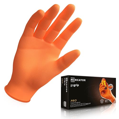 Nitrilhandschuhe MERCATOR GoGrip Orange, Einmalhandschuhe, puderfreie Einweghandschuhe, Größe: XL - 500 Stück - Cheap-Us