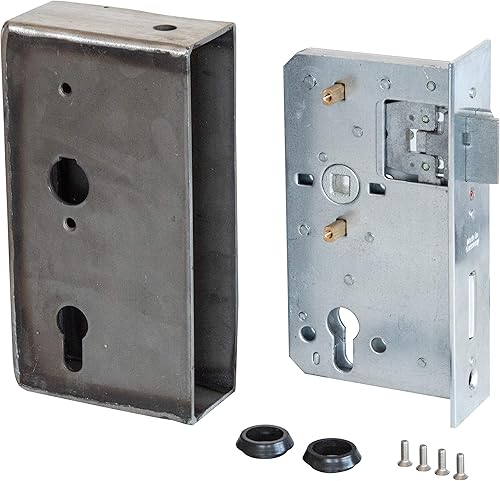 Alberts 412050 Schlosskasten | mit verzinktem Schloss | Stahl | Dornmaß 65 mm | 190 x 100 x 50 mm - Cheap-Us
