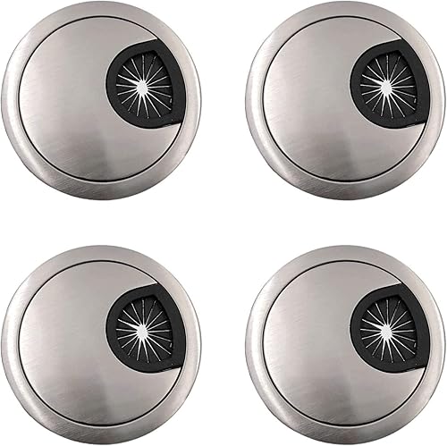 JZK 4 x Zinklegierung Metall 60mm Kabeldurchführung, Kabeldurchlass Tisch-Kabelführung zum Eindrücken Kabeldurchführungen für Möbel Schreibtisch Computer Tisch - Cheap-Us