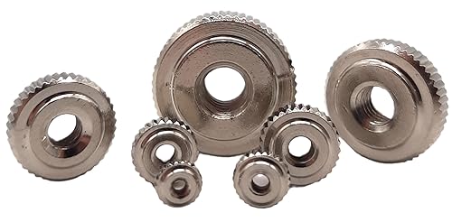 BARTEL | Rändelmutter Typ B | aus vernickeltem Messing | niedrige Form | für Maschinen & Werkzeuge | Mutter mit griffiger Oberfläche | M2,5 | 10 Stück - Cheap-Us