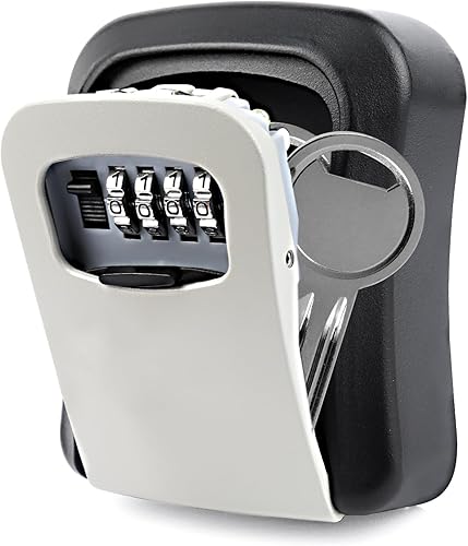 Schlüsseltresor Außen, Schlüsselbox mit Code, Schlüsseltresor Wandmontage, Schlüsselkasten mit Zahlencode, Schlüsselsafe Wetterfest, Zinklegierung, für Ersatz Hau Schlüssel, Garagen, Schule, Büro - Cheap-Us