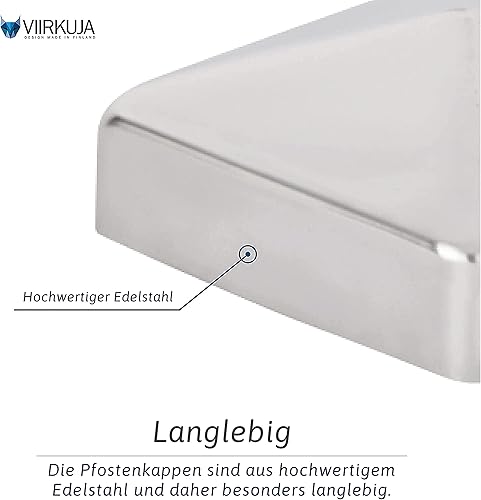 Pfostenkappen 9x9 cm - 10 Stück, 90x90 mm, Edelstahl Zaunpfosten/Zaunpfosten Metall, Pyramiden Form - Pfostenabdeckung/Zaunpfosten Kappen für Holzpfosten/Abdeckkappen Zaunpfosten mit Schrauben - Cheap-Us