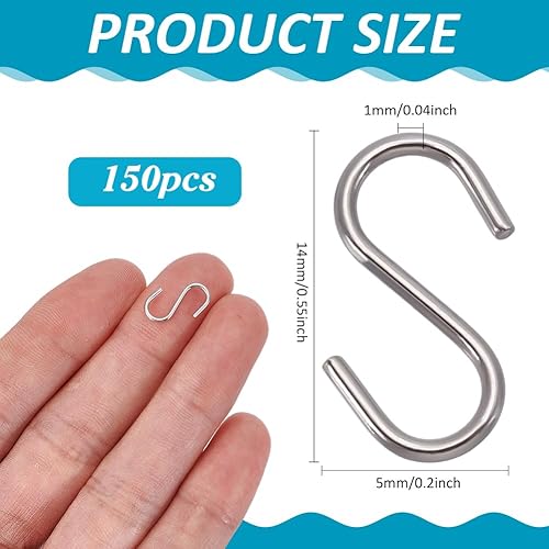 PandaHall 100 stücke 304 Edelstahl S Haken Erkenntnisse, 27mm Hängende Haken Aufhänger Silber Metall S Haken für Küche Work Shop Bathroo Garten Festival Dekoration - Cheap-Us
