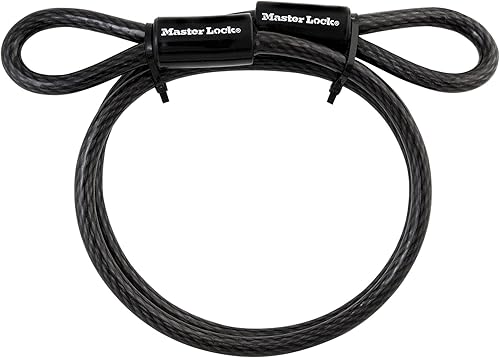Master Lock, Steel Looped Ends, Long, 85DPF, Black, 4 ft. Cable - Cheap-Us
