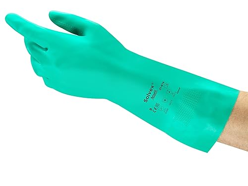 Ansell AlphaTec 37-676 Nitril-Handschuhe, Chemikalien- und Flüssigkeitsschutz, Grün, Größe 9 (12 Paar) - Cheap-Us