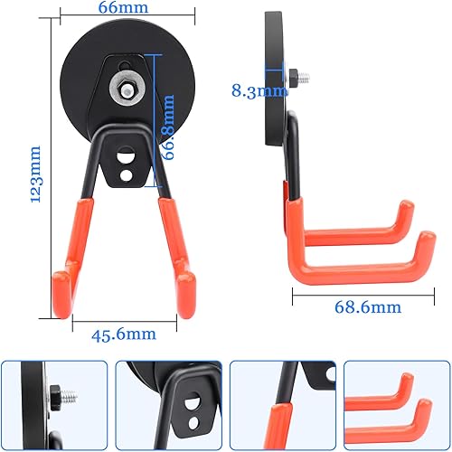 88mm Starke Magnete mit Haken, 2 Stück Magnetische Haken,Magnetischer Garagenhaken,Magnetische Haken für Küche, Garage，Kühlschrank, Vorhänge, Klassenzimmer, Grill, Werkzeuge,Schwarz - Cheap-Us