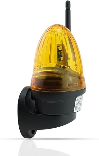 Schartec Mini Signalleuchte 12v 24V und 230V LED gelb mit Stabantenne für Garagentorantrieb Drehtorantrieb Schiebetorantrieb Warnleuchte Blinkleuchte Warnlicht - Cheap-Us