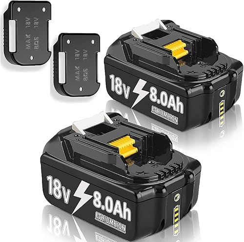 2X 18V 8.0Ah Ersatzakku für Makita BL1860B BL1860 BL1840 BL1830 BL1815 BL1835 BL1850B BL1845 BL1850 BL1860B BL1850B 194205-3 LXT-400 with LED Werkzeugakku - Cheap-Us