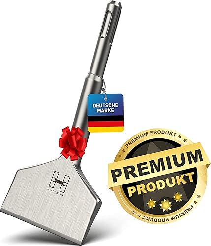 HARDTWERK Turbo Fliesenmeißel SDS Plus Meißel [165x75 mm] aus 42 CrMo Spezialstahl - Bruchsicher & Langlebig - Flachmeißel breit für Bohrhammer zum Fliesen & Fliesenkleber enfternen - Cheap-Us