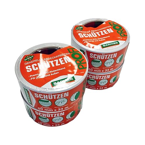 Handelskönig Barnier 6096 Putzerband 30 mm x 33 m Schutzband PVC-Schutzband Klebeband Putzerband Scapa - Cheap-Us