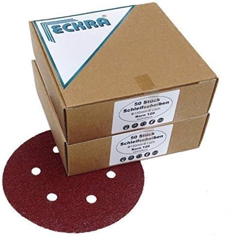 ECKRA 100 Stück Schleifscheiben mit Klett 6Loch P40 Ø150mm - Cheap-Us
