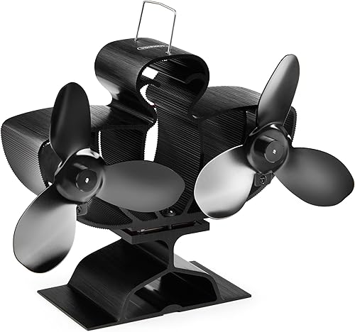 VonHaus Ofenventilator – Wärmebetriebener Doppelter Kaminventilator für Holz-/ Scheitholzöfen, Kamine und Ofenheizungen – Leiser Betrieb, Umweltfreundlicher Ofenventilator Ohne Strom - Cheap-Us