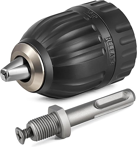 S&R Schnellspannbohrfutter 2mm - 13mm 1/2-20 UNF mit Adapter SDS-plus, Schnellwechsel-Bohrfutter mit Gewinde, Spannfutter Schnellspann Bohr Futter - Cheap-Us