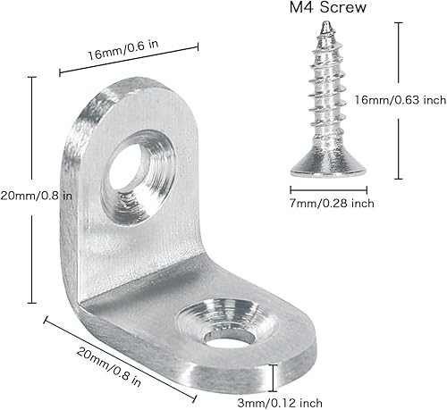 Winkelverbinder, 90 Grad Edelstahl Winkel Klammern Lang 125 x 75 x 3 mm Dick Mit Schraube für Möbel Tabelle Stuhl Bücherregal Schränke Wandbefestigung Anbau (4 Stück) - Cheap-Us