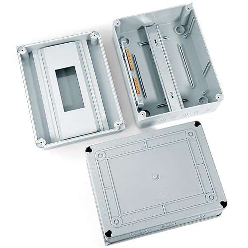Zeawavsl Verteilerkasten Aufputz, IP65 Sicherungskasten Aufputz, 1-Reihig für 5 MODULE Kleinverteiler Aufputz mit Messingklemmen, Aufputzverteiler für Garten oder Außenbereichen, Villen (5 MODULE) - Cheap-Us