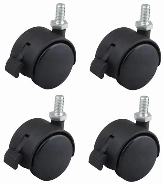 cyclingcolors 4x Möbelrollen 40mm Lenkrollen M8x15 mit Bremse bis 40kg pro Rad Schwenkrollen Innenmöbel Transportrollen geringem Rollwiderstand - Cheap-Us