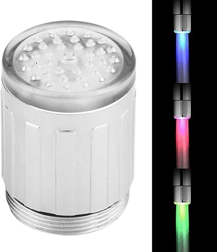 LED Wasserhahn Temperaturf¨¹hler Farbwechsel LED-Licht Wasserhahn mit 3 Farben Temperaturkontrolle f¨¹r K¨¹che Bad - Cheap-Us