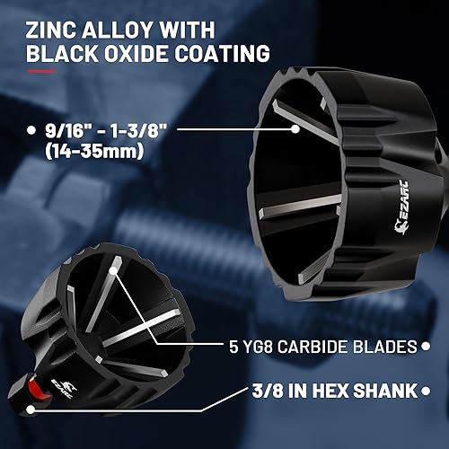 EZARC 3tlg Entgratungs-Außenfasenwerkzeug- und Senkbohrer-Set, Anfasbohrer aus Wolframkarbid, Entgratungsbohrer, Gratentfernungswerkzeuge, passend für 1/8'- 1-3/8' (3 mm-35 mm) - Cheap-Us