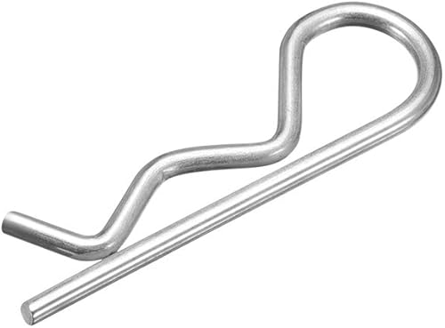 sourcing map 50 Stück Clip Stecknadeln R Förmiger Federstecker 2mm Draht Kohlenstoffstahl 40 mm Länge Anhänger Traktor Mäher Verschluss Hardware Silber Ton - Cheap-Us