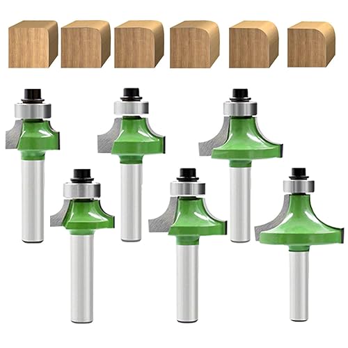 6 Stück Abrundfräser 8mm Schaft, Fräser für Oberfräse 8mm Schaft, Radiusfräser Set mit Kugellager, Fräskopf für Oberfräse, Rundfräser für Zimmerei Fasen Holzbearbeitung Trimmen - Cheap-Us
