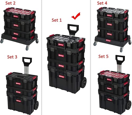 XL Werkzeugtrolley, Werkstattkoffer Set, Werkstattwagen Set ausQ-Brick Serie mit viel Zubehör! B x T x H in cm: 53 x 38 x 98 cm ! Der Mobile Alleskönner - Privat & Gewerbe - Cheap-Us
