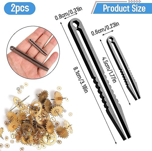 2 Stück Mini-Titanpinzetten, tragbare Titanpinzetten, Reise-EDC-Pinzetten, Legierungspinzetten, Survival-Pick-Up-Pinzetten, tragbare kleine Pinzetten, EDC-Werkzeuge und Gadgets(Schwarz) - Cheap-Us