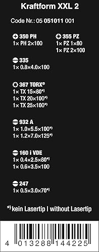 Wera Kraftform XXL 2, Schraubendreher Set 12-teilig, 05051011001 - Cheap-Us