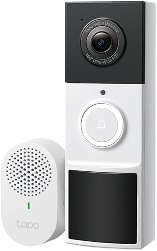 Tapo TP-Link D210 Video-Türklingel Akku (Video Doorbell) | Türklingel mit Kamera, 2K 3MP, Farbe Nachtsicht, Zwei-Wege-Audio, 6400mAh Nicht entfernbarer Akku, KI-Erkennung, Mit Chime - Cheap-Us