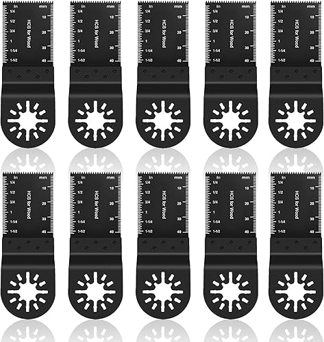 WPPQWP Multitool Sägeblätter Zubehör 10 tlg, Multimaster Oszillierende Sägeblätter für Holz Metall Kunststoff, Multifunktionswerkzeug Zubehör mit Fein Multimaster Einhell Bosch - Schwarz - Cheap-Us