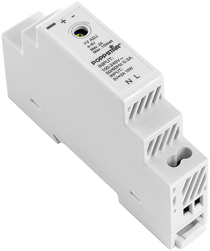 Poppstar Netzteil für Hutschiene 12V DC 1,25A 15 W (Input 100-240 V AC 50/60 Hz) DIN Rail Netzteil 12 V Trafo für Hutschienen 18 * 90 * 58mm - Cheap-Us