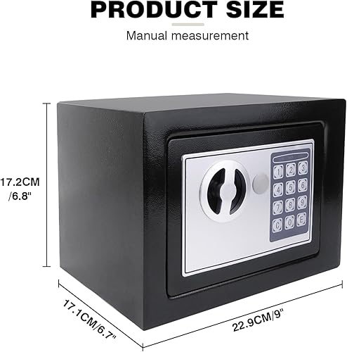 Tresor Feuerfest Wasserdicht Möbeltresor mit Zahlenschloss und 2 Schlüssel Eisenstahl Safe Wandtresor zum Einmauern für Zuhause, Büro, Schule, Hotel 23x17x17cm 4.6L Grau - Cheap-Us