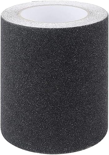 Anti-Slip Klebeband, rutschfestes Klebeband mit hoher Traktionskörnung, Starkes Streifen-Schleifklebeband für Treppen, Trittstufe, Rampen, 15 cm x 5 m Schwarz - Cheap-Us