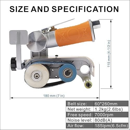 UPWOOD Luftbandschleifer, 10 x 330 mm, Riemengröße, pneumatisches Werkzeug mit 12 Riemen (#40, 60, 80 und #120), gut zum Entgraten, Schleifen und Finishing - Cheap-Us
