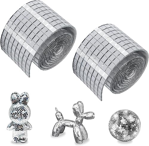 3200 Stück Spiegel Mosaik Selbstklebend,Mini Mosaikfliesen Selbstklebend,Mosaiksteine zum Basteln,5 x 5 mm Glas Spiegelmosaik für DIY Kunsthandwerk Dekoration - Quadrat,Silber - Cheap-Us