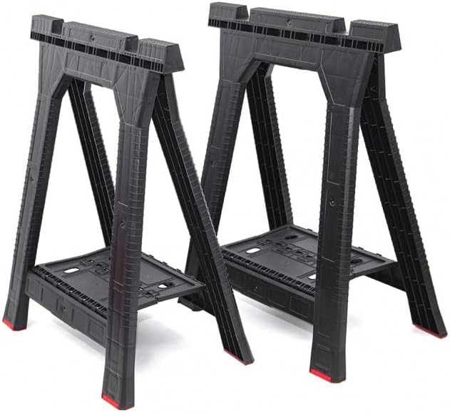 2er Set Arbeitsbock aus Kunststoff mit Ablage, Belastung bis 350 kg, Klappbock, Böcke, Unterstellbock, Gerüstbock - Cheap-Us