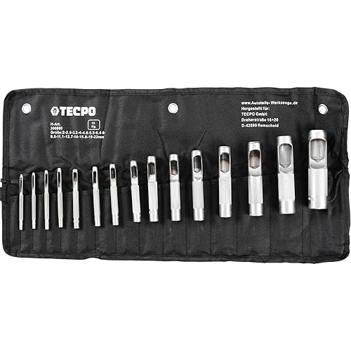 TECPO Locheisen Satz 15-teilig Lochpfeifen Lochstanze Werkzeug Set Lochschneider - Cheap-Us