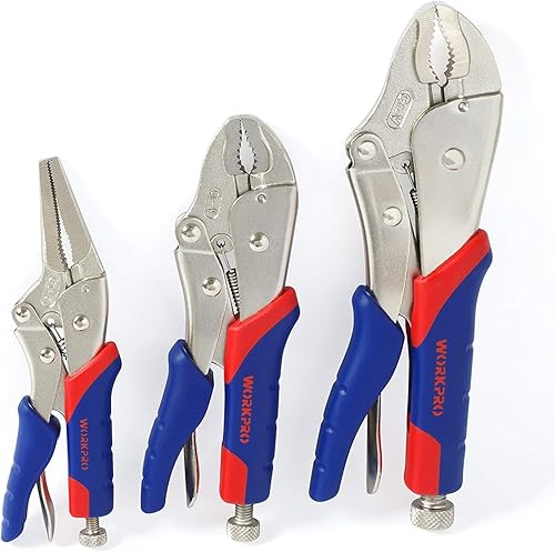WORKPRO Gripzangen-Set mit Handgriff, selbsthemmend,255mm 180mm 165mm 3-tlg. - Cheap-Us