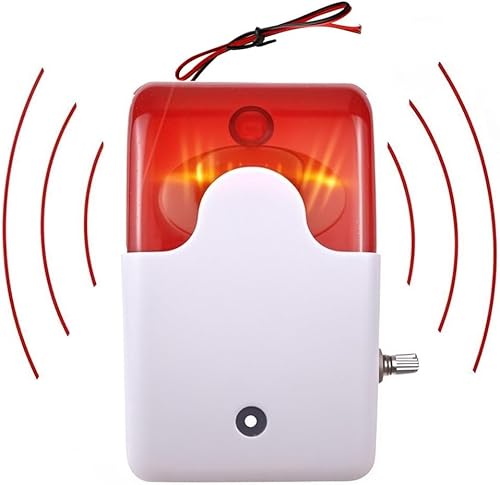 Taikuwu 12V 110dB Wired Blinklicht Strobe Sirene Sound Alarm Sound Light Alarm Blinklicht Hochdezibel Einstellbares Alarmhorn Öffentliche Plätze Notfall Evakuierung Sicherheitswarnung Alarm - Cheap-Us