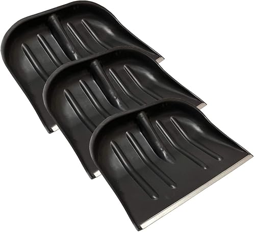 3x Schneeschieber Schneeschaufel Schwarz 45cmx35cm mit Schiebekante aus Aluprofil - Cheap-Us