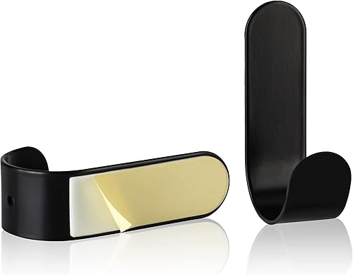 SEBSON Handtuchhalter selbstklebend 6er Set - Edelstahl Klebehaken, Handtuchhaken für Badezimmer, Küche, Garderobe - Wandhaken 60x18x33mm Schwarz - Cheap-Us