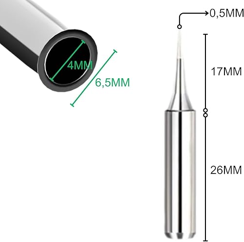 Ronoza 10 Stück Lötspitzen, Lötspitzen Reaktivator 900M-T-I 0,5mm, Lötkolben Spitze mit Kupferkern und Plattierung, Lötstation (Bleifrei Löten). - Cheap-Us