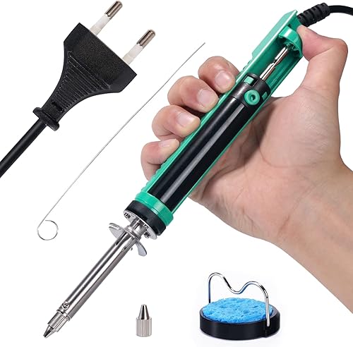 YIHUA 929D-V Elektrisches Vakuum Entlötkolben Lötkolben Sauger Entlötpumpe mit kürzerem Ladegriff und Entlötdüsen 1.0mm 1.2mm für Durchstecklötungen (EU PLUG) - Cheap-Us